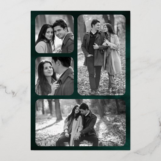 Celestial Crescent Moon Phase Emerald Wedding Gold Folie Uitnodiging (Achterkant)