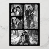 Celestial Crescent Moon Phases Black Wedding Gold Folie Uitnodiging (Achterkant)