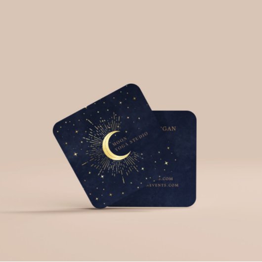 Celestial Crescent Moon Vierkante Visitekaartje