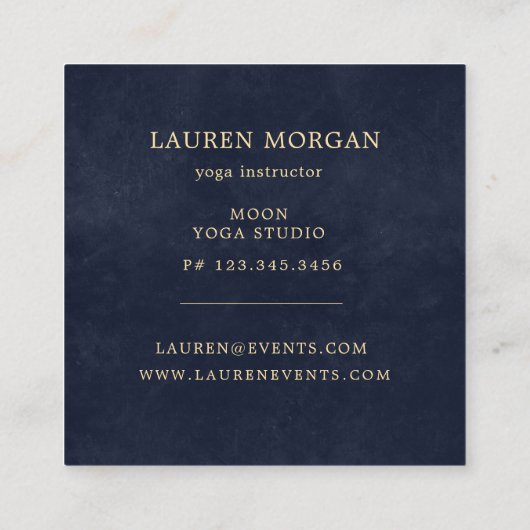 Celestial Crescent Moon Vierkante Visitekaartje (Achterkant)