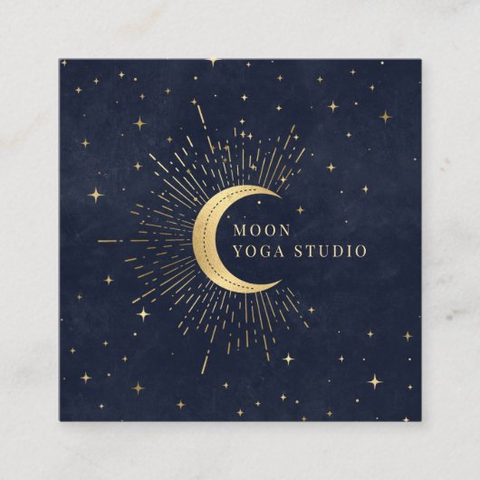 Celestial Crescent Moon Vierkante Visitekaartje (Voorkant)
