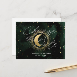 Celestial Crescent Moon Wijzig de datum Briefkaart