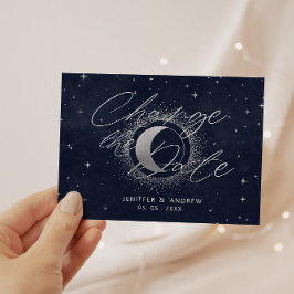 Celestial Crescent Moon Wijzig de datum Briefkaart