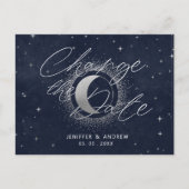 Celestial Crescent Moon Wijzig de datum Briefkaart (Voorkant)