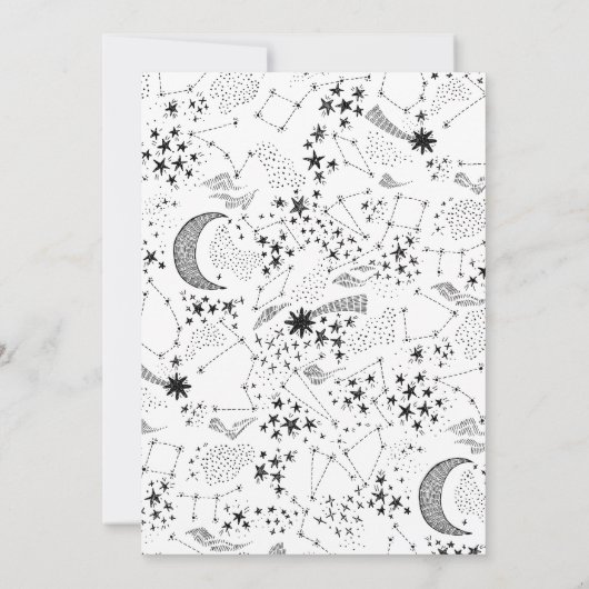 Celestial Cresent Moon Huwelijksuitnodigingen Kaart (Achterkant)