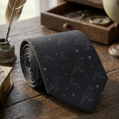 Celestial Crow Dark Academia Men's Stropdas