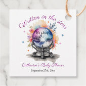 Celestial Crystal Ball Astrologie Baby shower Bedankjes Labels (Achterkant)