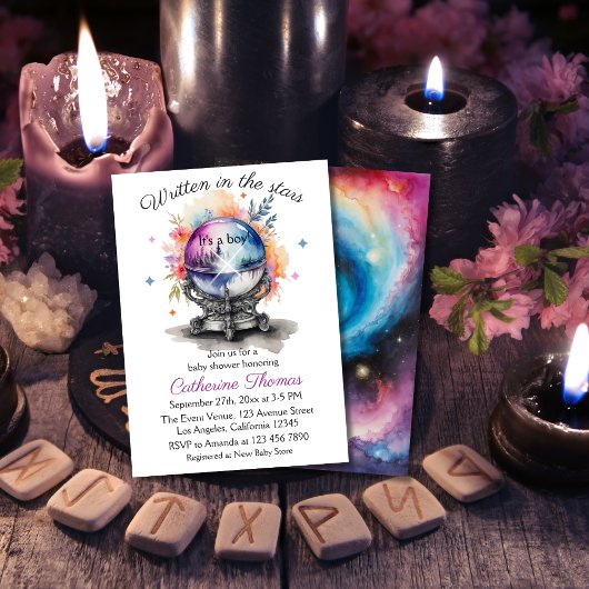 Celestial Crystal Ball Astrologie Baby shower Kaart