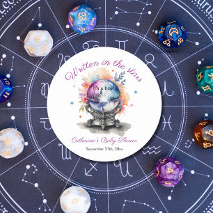 Celestial Crystal Ball Astrologie Baby shower Ronde Kartonnen Onderzetter