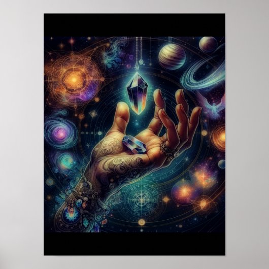 Celestial Crystal in de Palm Galaxy Spacy Poster (Voorkant)