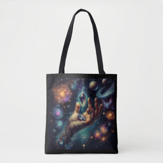 Celestial Crystal in de Palm Galaxy Spacy Tote Bag (Voorkant)