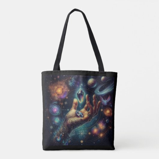 Celestial Crystal in de Palm Galaxy Spacy Tote Bag (Achterkant)