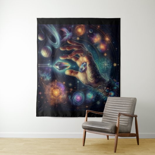 Celestial Crystal in de Palm Galaxy Spacy Wandkleed (In situ)