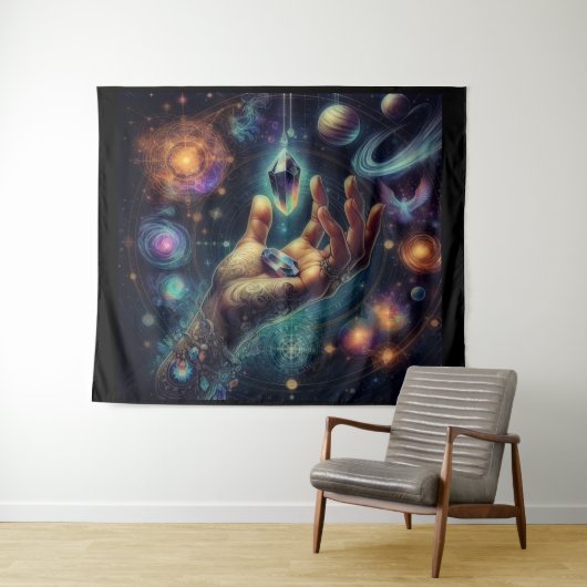 Celestial Crystal in de Palm Galaxy Spacy Wandkleed (In Situ (horizontaal))