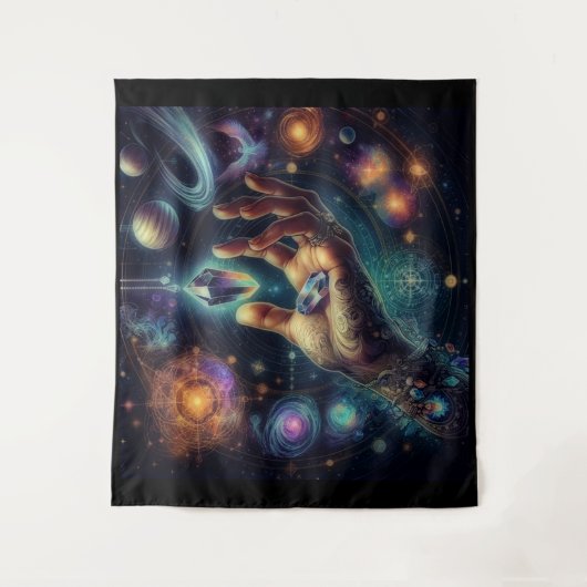 Celestial Crystal in de Palm Galaxy Spacy Wandkleed (Voorkant)