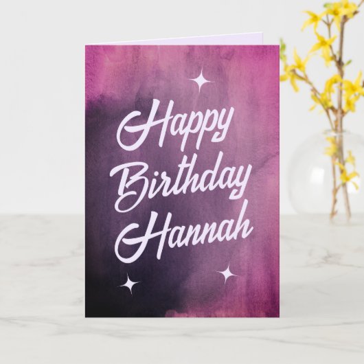 Celestial Custom Name Birthday Kaart (Gele Bloem)