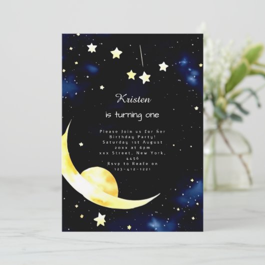 Celestial Custom Stardust Verjaardag Kaart (Staand voorkant)