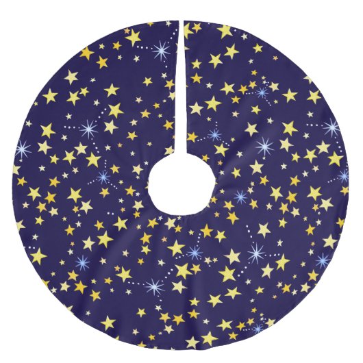 Celestial Cute Sterrennacht Pattern Blue Kerstboom Rok (Voorkant)
