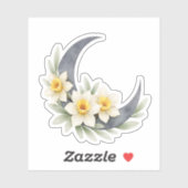 Celestial Daffodil Crescent Moon Sticker (Vel)