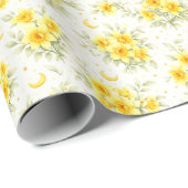 Celestial Daffodil Floral Wrapping Paper Cadeaupapier (Rol Hoek)