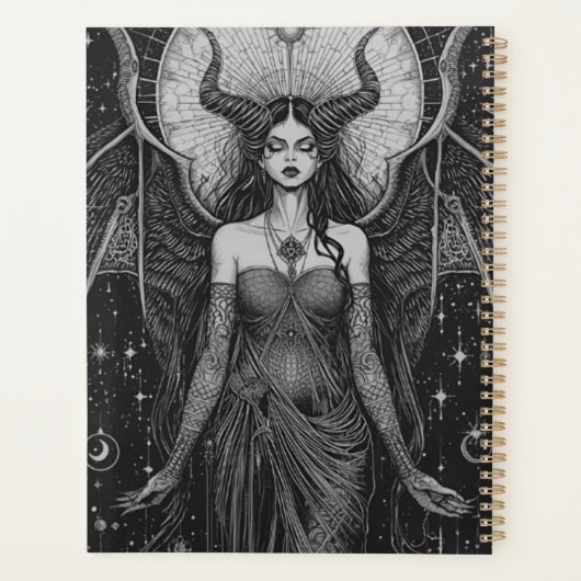 Celestial Dark Angel Art Print | Occult Goddess Il Planner (Achterkant)