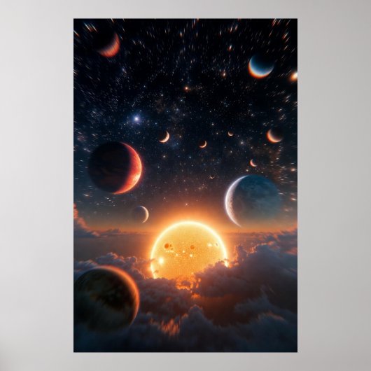 Celestial Dawn Above the Cloud Sea Poster (Voorkant)