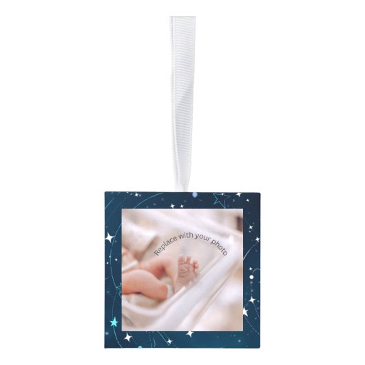 Celestial Deep Blue Outer Space Geboortegegevens Decoratie (Rechts)