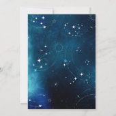 Celestial Deep Blue Outer Space Pasgeboren Geboort Aankondiging (Achterkant)