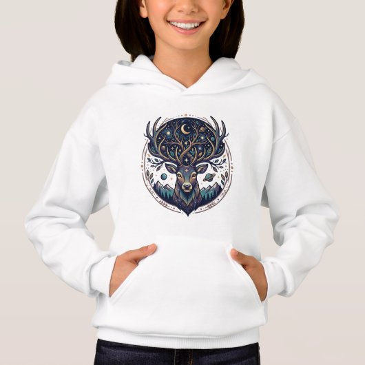 Celestial Deer Mystical Moon & Star Art Stag (Voorkant)