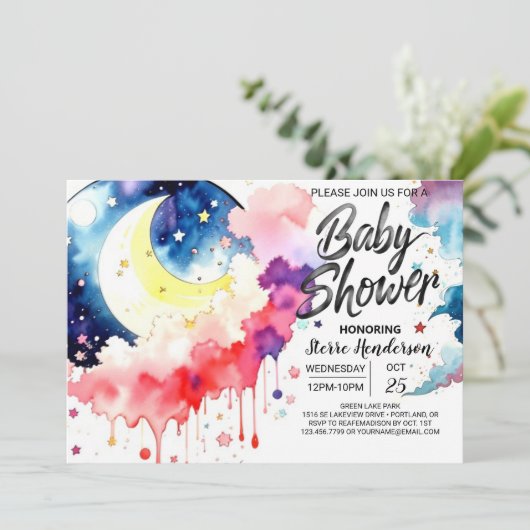 Celestial Delight Baby shower Kaart (Staand voorkant)