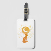 Celestial Desert Fox – Kosmische Maan en Sterren Bagagelabel (Voorkant (verticaal))