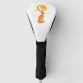 Celestial Desert Fox – Kosmische Maan en Sterren Golfheadcover (Voorkant)