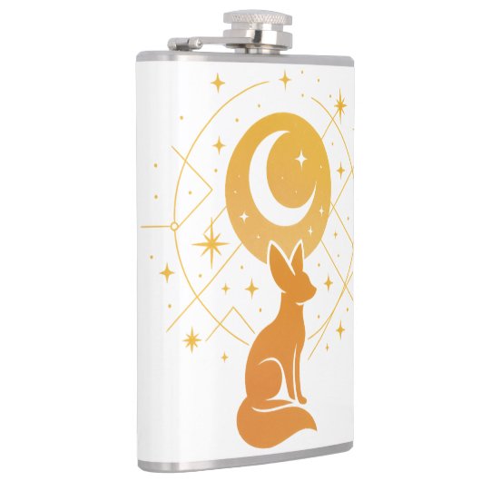 Celestial Desert Fox – Kosmische Maan en Sterren Heupfles (Rechts)