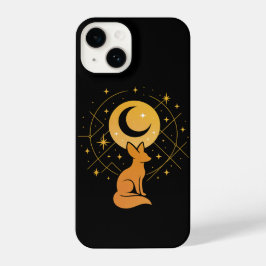 Celestial Desert Fox – Kosmische Maan en Sterren iPhone 14 Hoesje
