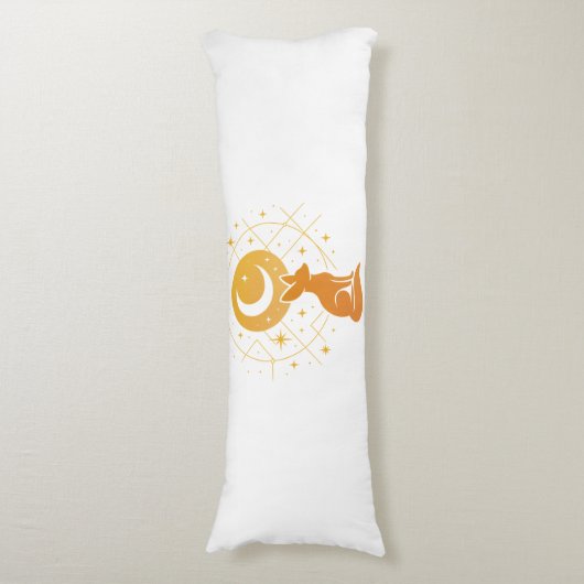 Celestial Desert Fox – Kosmische Maan en Sterren Lichaamskussen (Voorkant Verticaal)