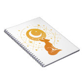 Celestial Desert Fox – Kosmische Maan en Sterren Notitieboek (Rechterzijde)