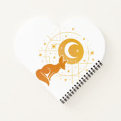 Celestial Desert Fox – Kosmische Maan en Sterren Notitieboek (Achterkant)