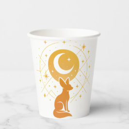 Celestial Desert Fox – Kosmische Maan en Sterren Papieren Bekers