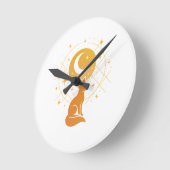 Celestial Desert Fox – Kosmische Maan en Sterren Ronde Klok (Hoek)