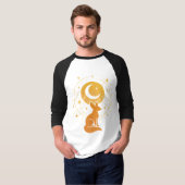 Celestial Desert Fox – Kosmische Maan en Sterren T-shirt (Voorkant volledig)