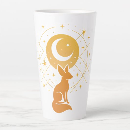 Celestial Desert Fox – Moon and Stars Cosmic  Latte Mok (Voorkant)