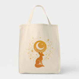 Celestial Desert Fox – Moon and Stars Cosmic  Tote Bag