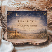Celestial Desert Moonlit Western Wedding Bedankkaart