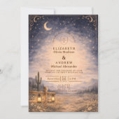 Celestial Desert Moonlit Western Wedding Kaart (Voorkant)