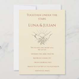 Celestial Desert Wedding Invitation Boho Kaart