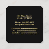 Celestial design op zwart vierkante visitekaartje (Achterkant)