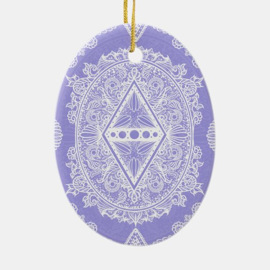 Celestial Diamond Mandala Keramisch Ornament (Achterkant)