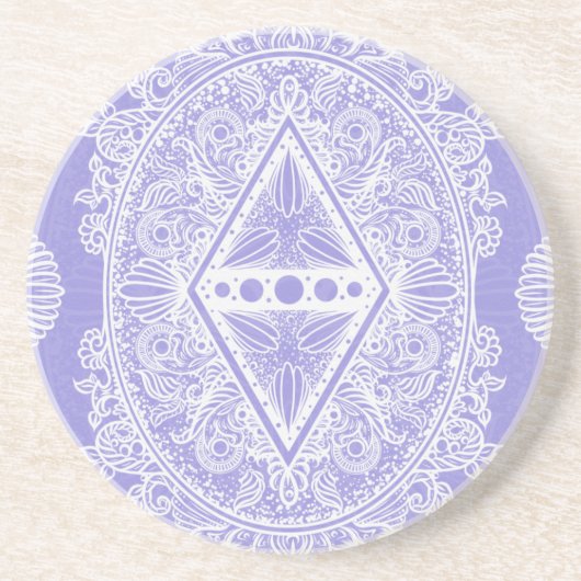 Celestial Diamond Mandala Zandsteen Onderzetter (Voorkant)