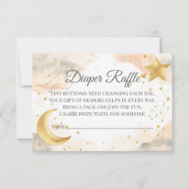 Celestial Diaper Raffle Card | Gold Stars Bedankkaart