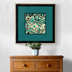 Celestial Dragonfly Dance - Kunstdruk Poster